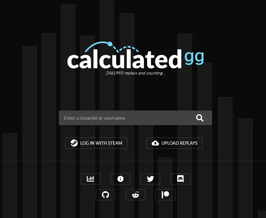 The homepage of calculated.gg